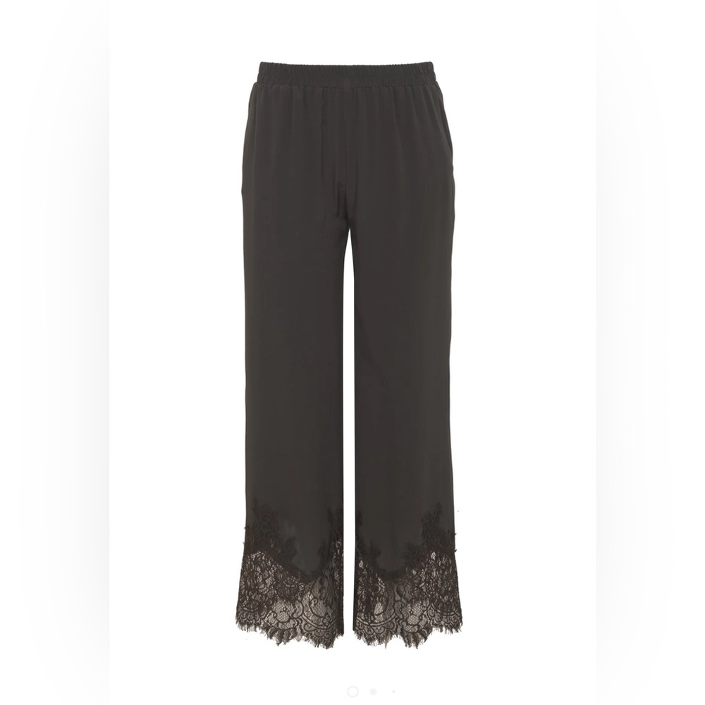 Gold Hawk Claudette Lace Silk Pants - Dark Grey